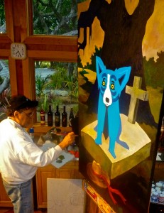 Rodrigue paints "He Stopped Loving Her Today" in his California studio on May 25, 2013.