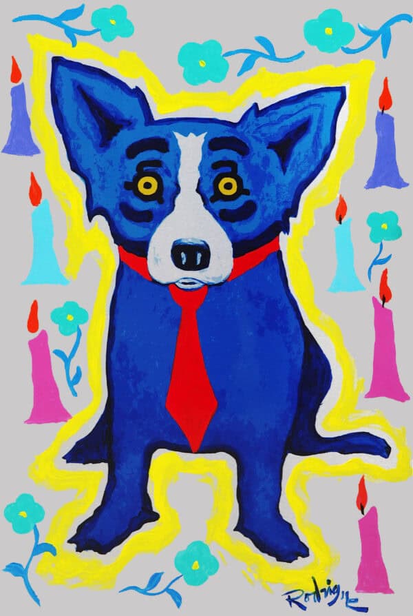 Rodrigue Shiny Happy Blue Dog Rodrigue Studios