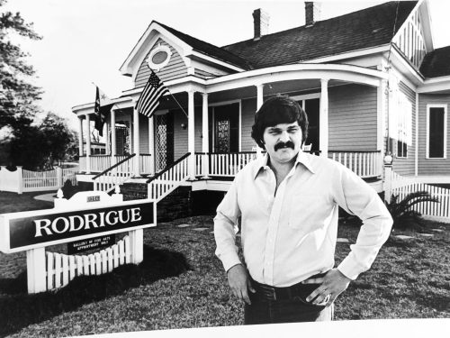 George Rodrigue at his Lafayette, Louisiana, gallery and home c. 1980